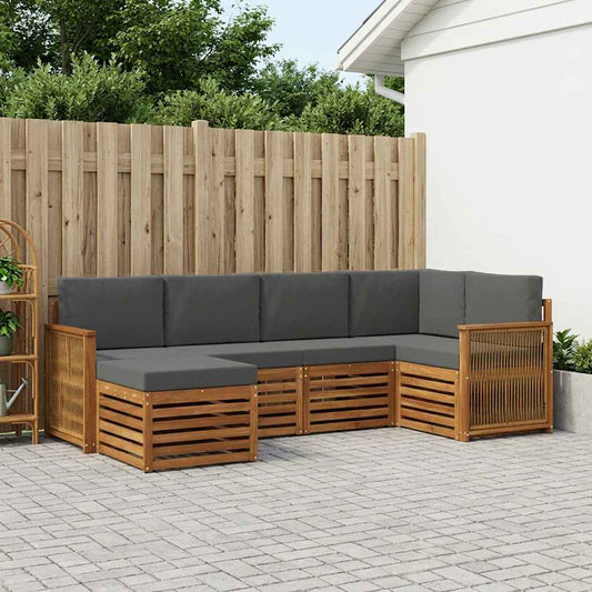 Hoekbank Set met kussen 5 pcs Natuurlijk en Antraciet is nu te koop bij PeponiXL, paradijselijk wonen!