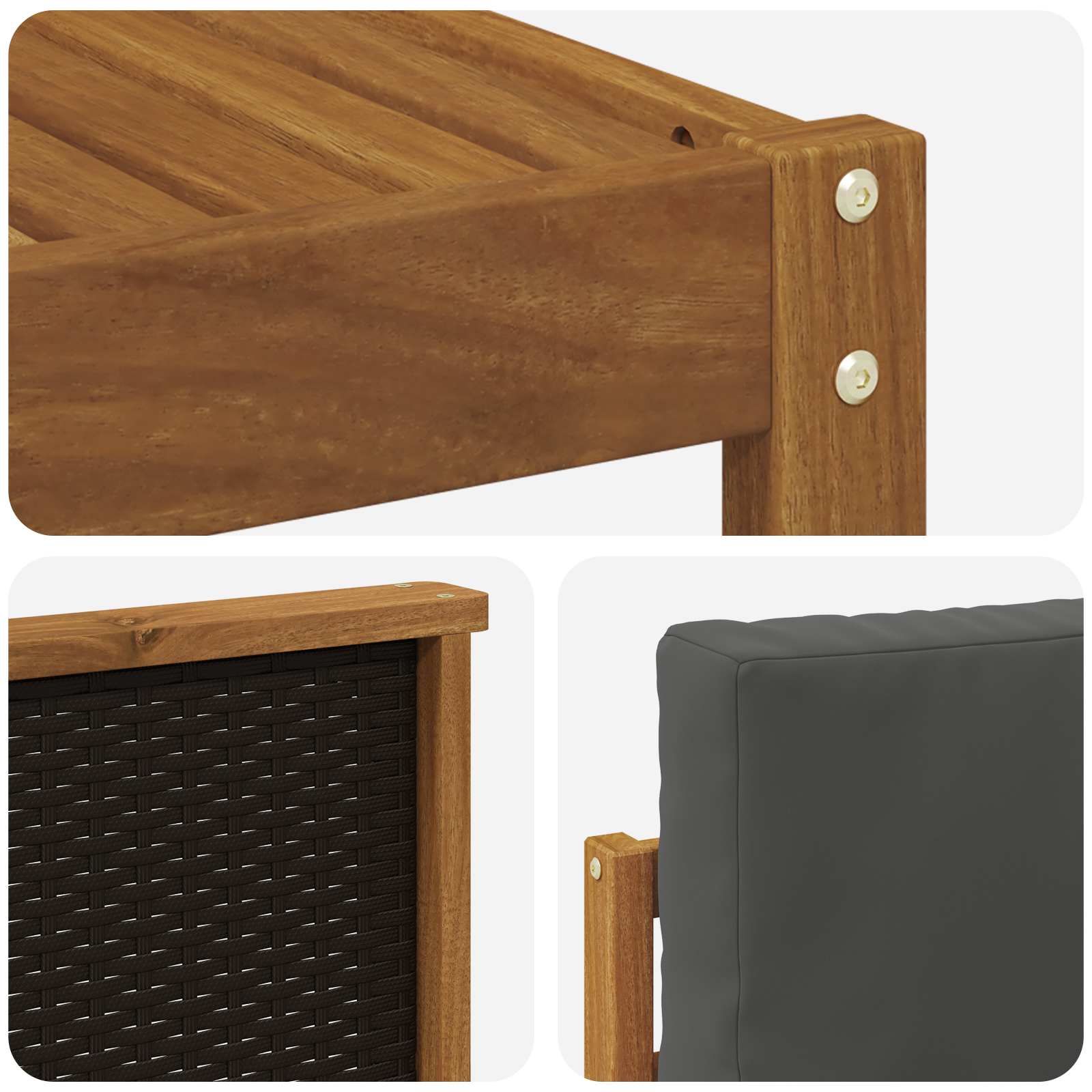 Hoekbank Set met kussen 6 pcs Natuurlijk en Antraciet is nu te koop bij PeponiXL, paradijselijk wonen!