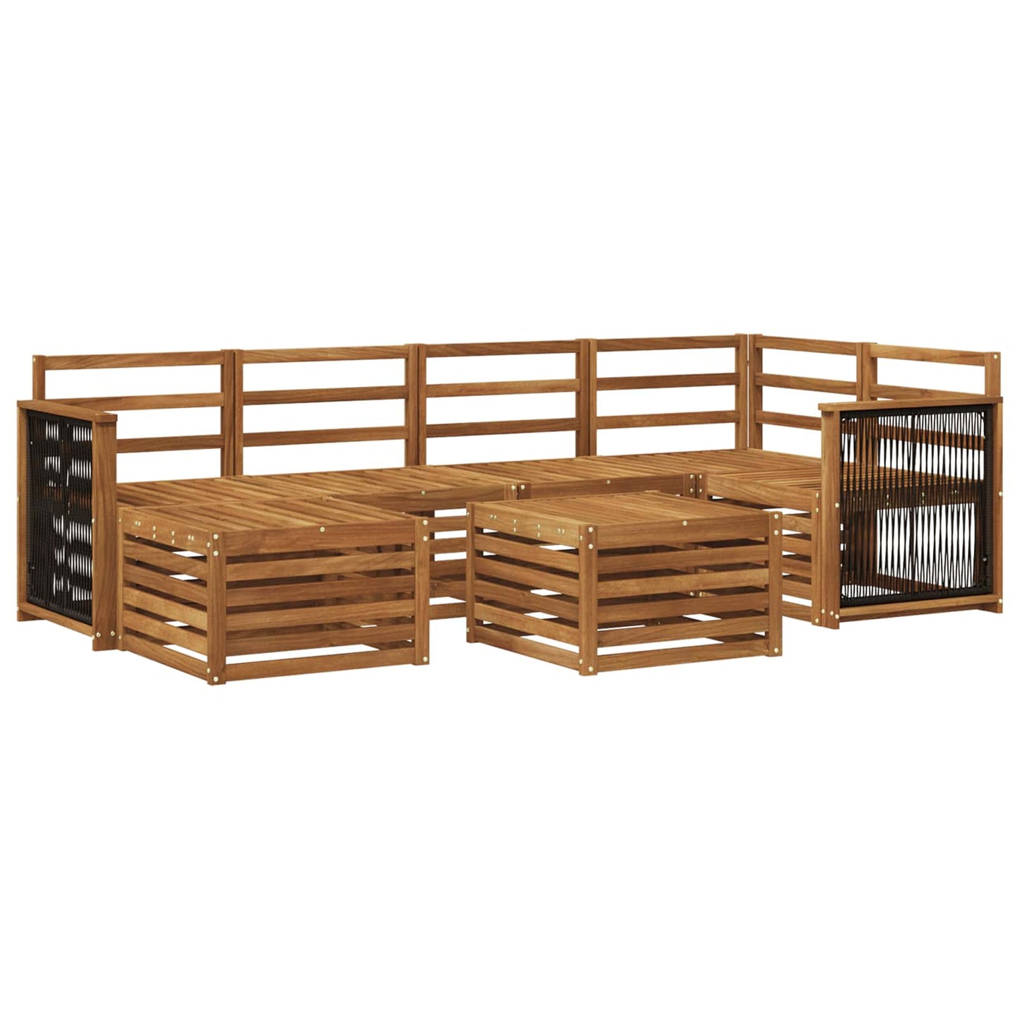 Hoekbank Set 6 pcs Naturel Massief Acaciahout is nu te koop bij PeponiXL, paradijselijk wonen!