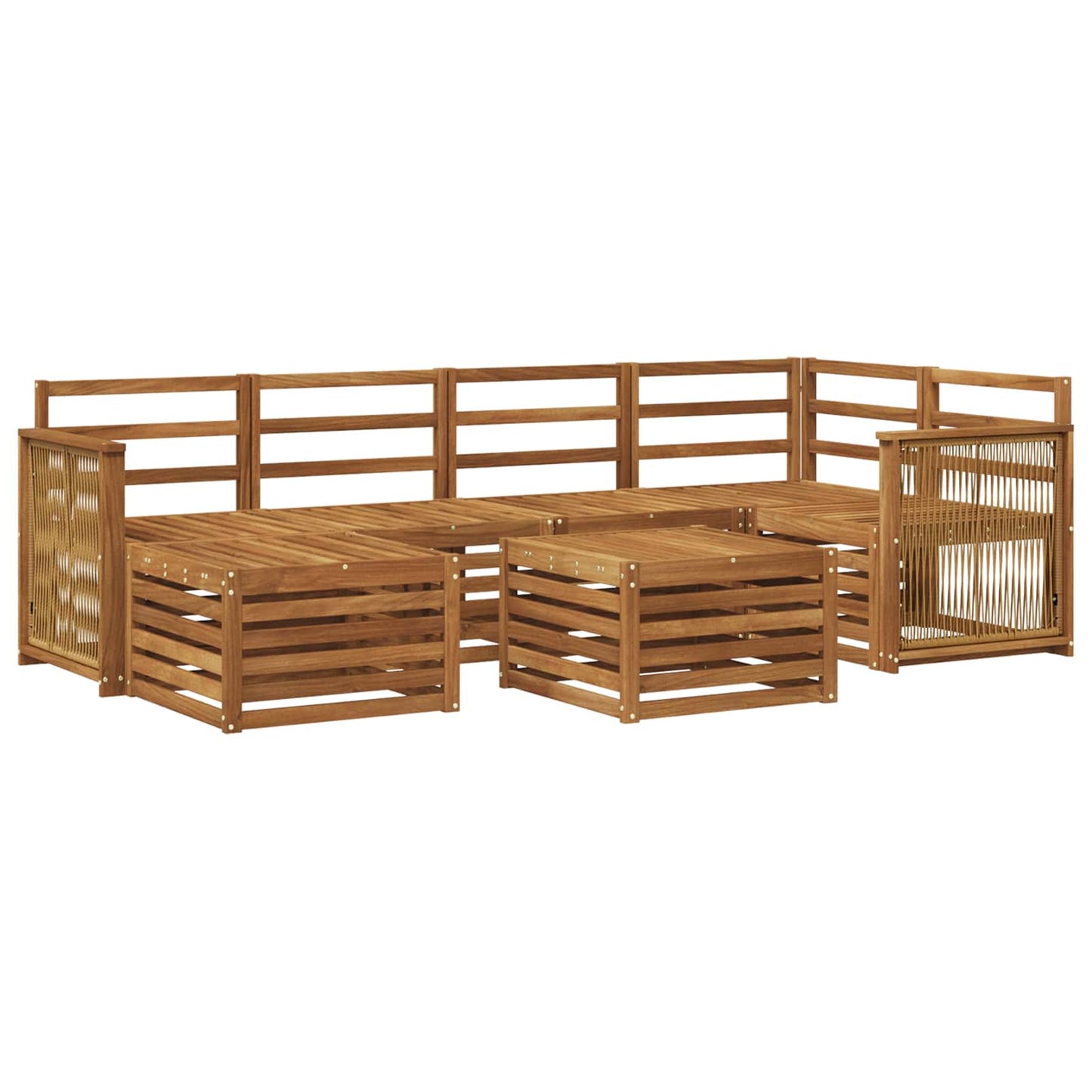 Hoekbank Set 6 pcs Naturel Massief Acaciahout is nu te koop bij PeponiXL, paradijselijk wonen!