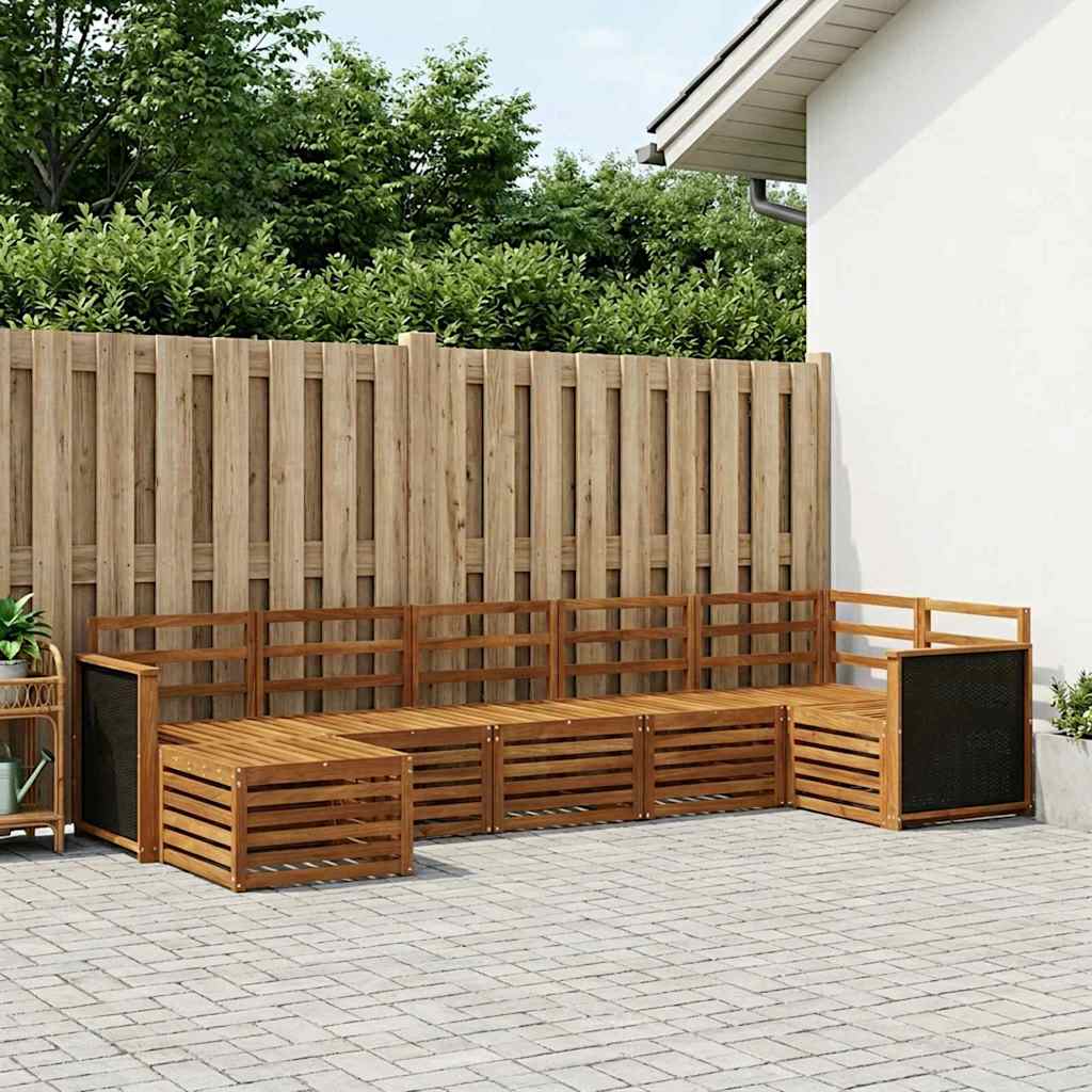 Hoekbank Set 6 pcs Naturel Massief Acaciahout is nu te koop bij PeponiXL, paradijselijk wonen!
