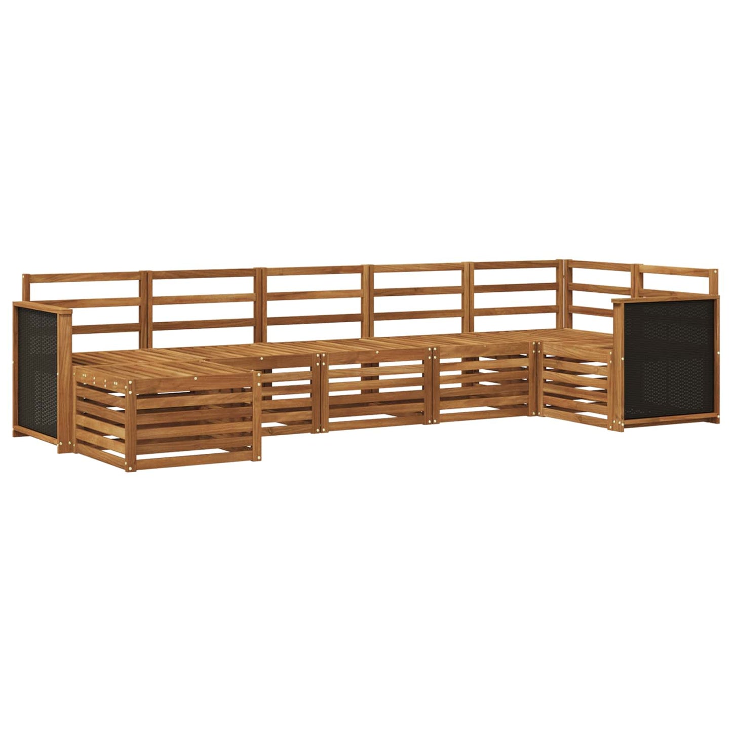 Hoekbank Set 6 pcs Naturel Massief Acaciahout is nu te koop bij PeponiXL, paradijselijk wonen!