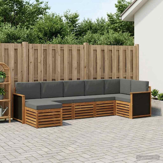 Hoekbank Set met kussen 6 pcs Natuurlijk en Antraciet is nu te koop bij PeponiXL, paradijselijk wonen!