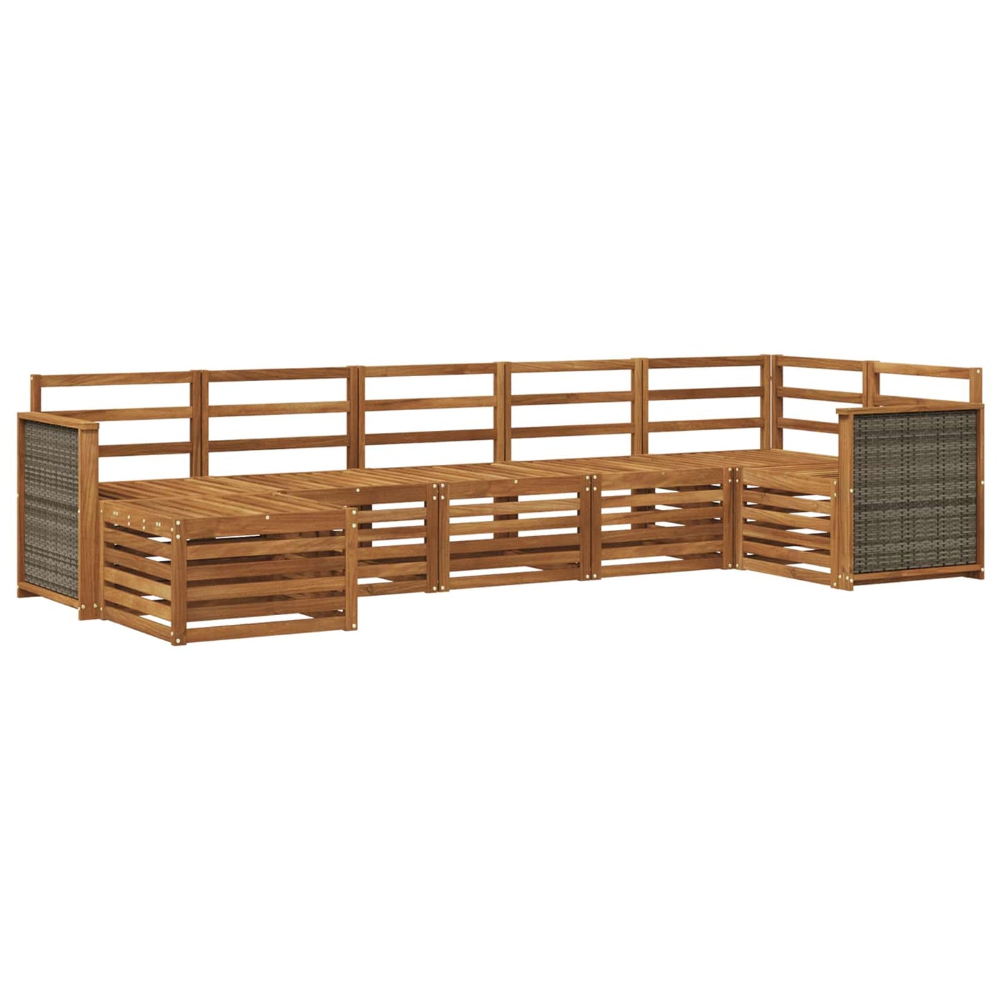 Hoekbank Set 6 pcs Naturel Massief Acaciahout is nu te koop bij PeponiXL, paradijselijk wonen!
