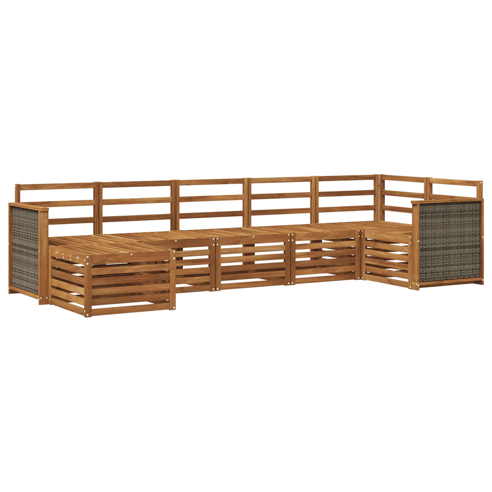 Hoekbank Set 6 pcs Naturel Massief Acaciahout is nu te koop bij PeponiXL, paradijselijk wonen!