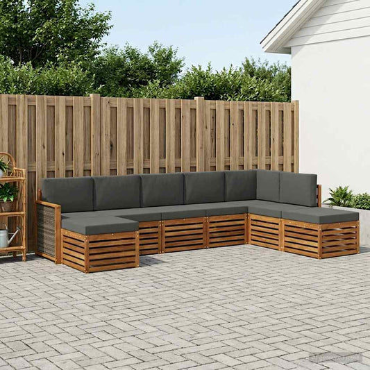 Hoekbank Set met kussen 6 pcs Natuurlijk en Antraciet is nu te koop bij PeponiXL, paradijselijk wonen!