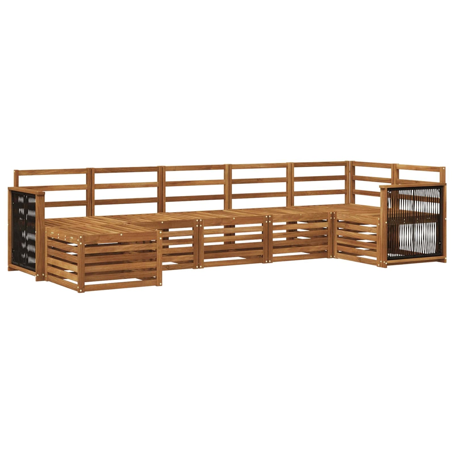 Hoekbank Set 6 pcs Naturel Massief Acaciahout is nu te koop bij PeponiXL, paradijselijk wonen!