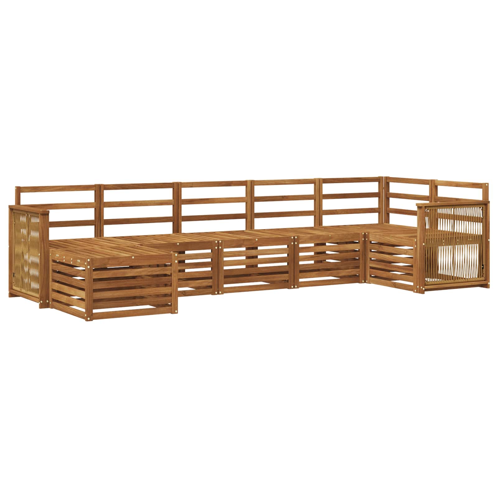 Hoekbank Set 6 pcs Naturel Massief Acaciahout is nu te koop bij PeponiXL, paradijselijk wonen!