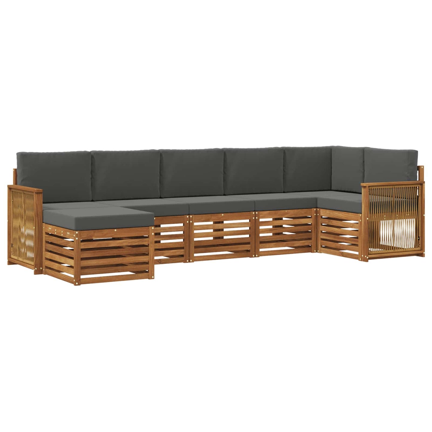 Hoekbank Set met kussen 6 pcs Natuurlijk en Antraciet is nu te koop bij PeponiXL, paradijselijk wonen!