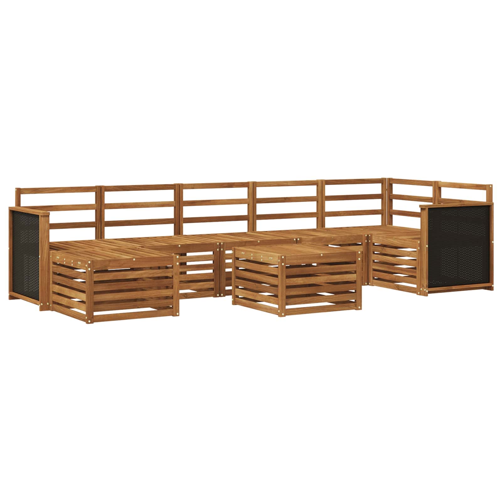 Buiten bankenset 7 pcs Naturel Massief Acaciahout is nu te koop bij PeponiXL, paradijselijk wonen!
