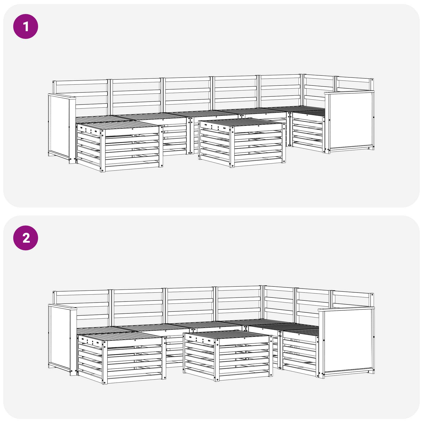 Buiten bankenset 7 pcs Naturel Massief Acaciahout is nu te koop bij PeponiXL, paradijselijk wonen!