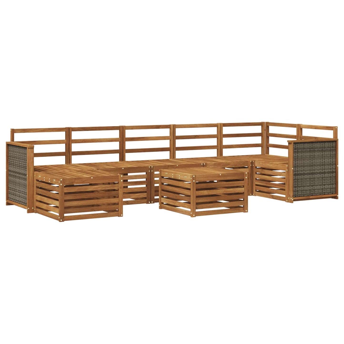 Buiten bankenset 7 pcs Naturel Massief Acaciahout is nu te koop bij PeponiXL, paradijselijk wonen!