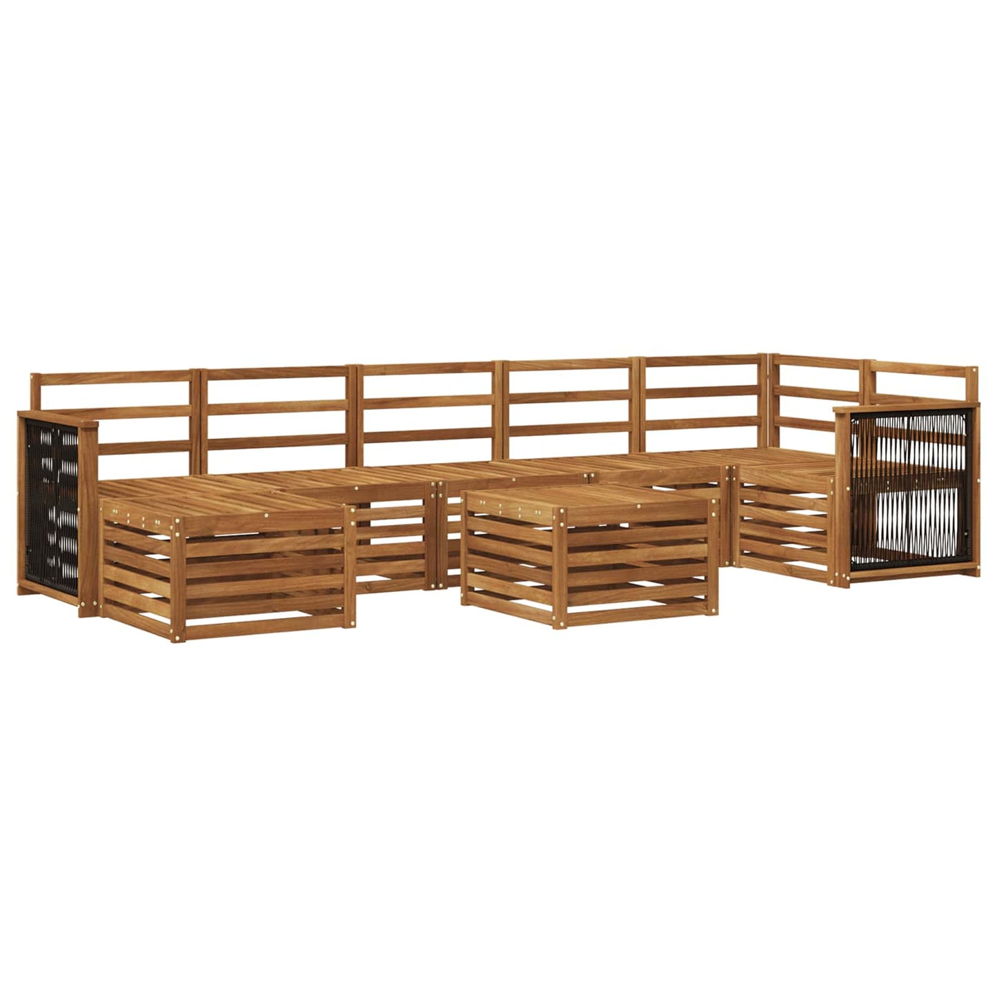 Buiten bankenset 7 pcs Naturel Massief Acaciahout is nu te koop bij PeponiXL, paradijselijk wonen!