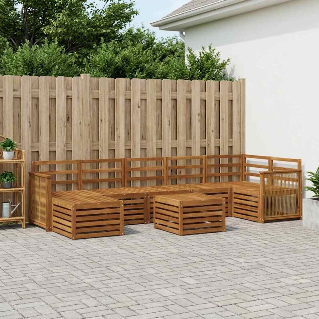 Buiten bankenset 7 pcs Naturel Massief Acaciahout is nu te koop bij PeponiXL, paradijselijk wonen!