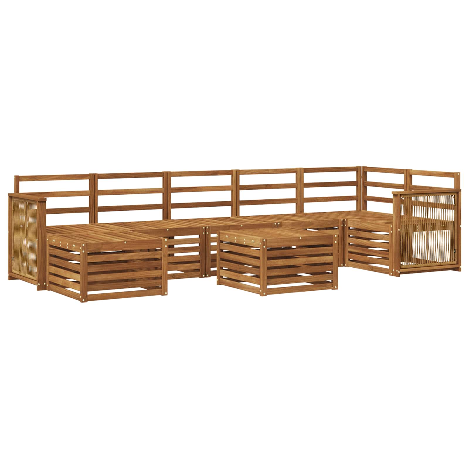 Buiten bankenset 7 pcs Naturel Massief Acaciahout is nu te koop bij PeponiXL, paradijselijk wonen!