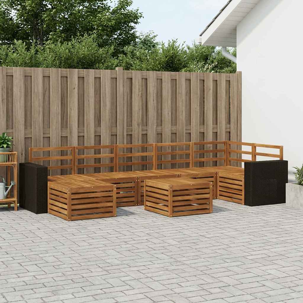 Buiten bankenset 8 pcs Naturel Massief Acaciahout is nu te koop bij PeponiXL, paradijselijk wonen!