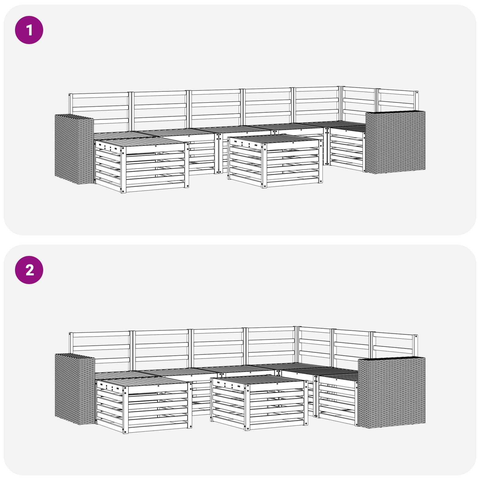 Buiten bankenset 8 pcs Naturel Massief Acaciahout is nu te koop bij PeponiXL, paradijselijk wonen!