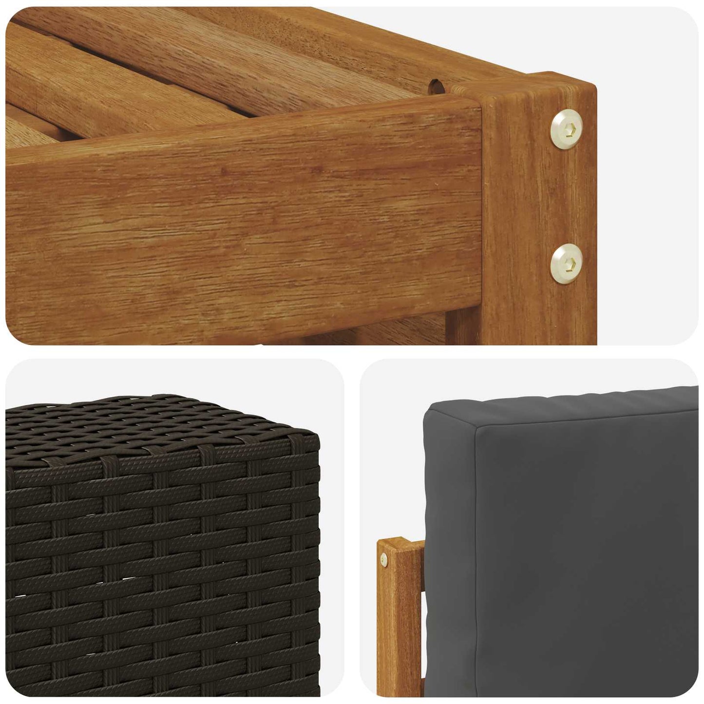 Buiten bankenset met kussen 8 pcs Natuurlijk en Antraciet is nu te koop bij PeponiXL, paradijselijk wonen!