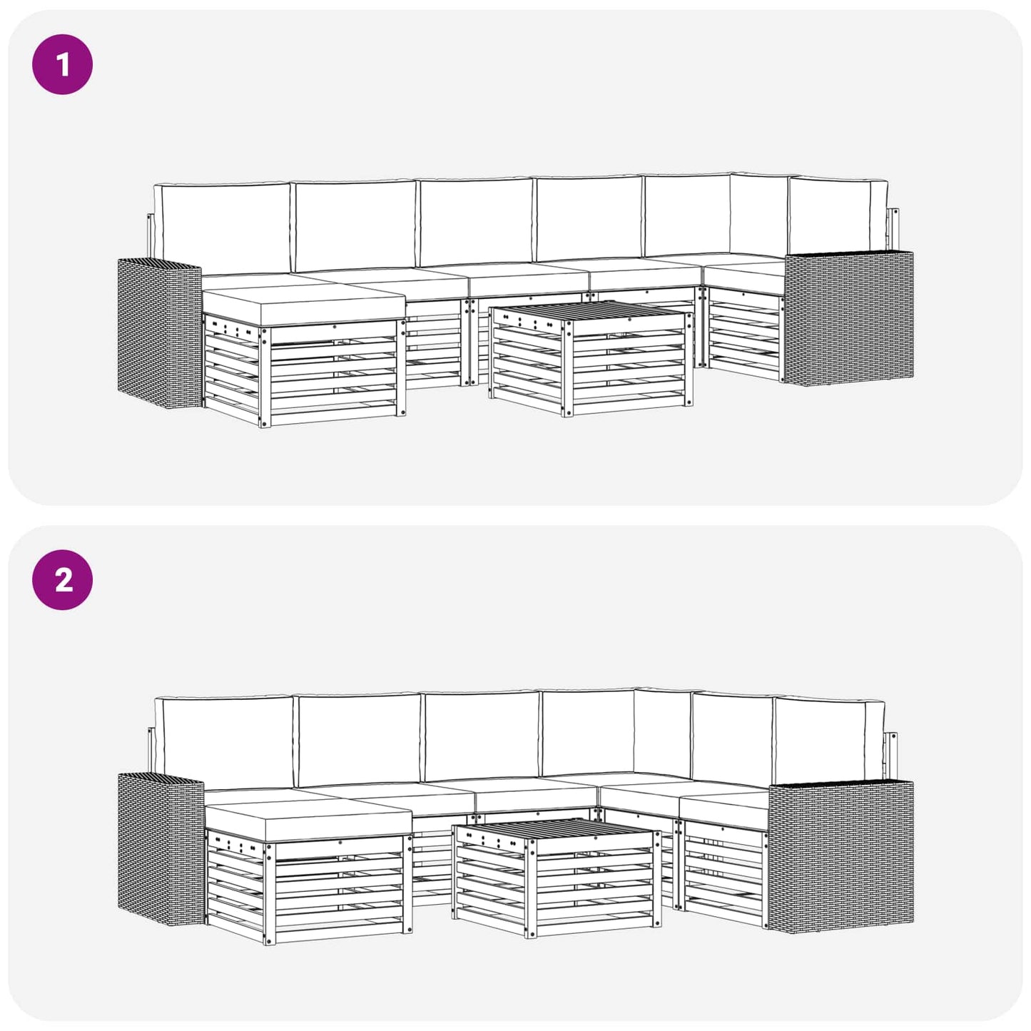 Buiten bankenset met kussen 8 pcs Natuurlijk en Antraciet is nu te koop bij PeponiXL, paradijselijk wonen!