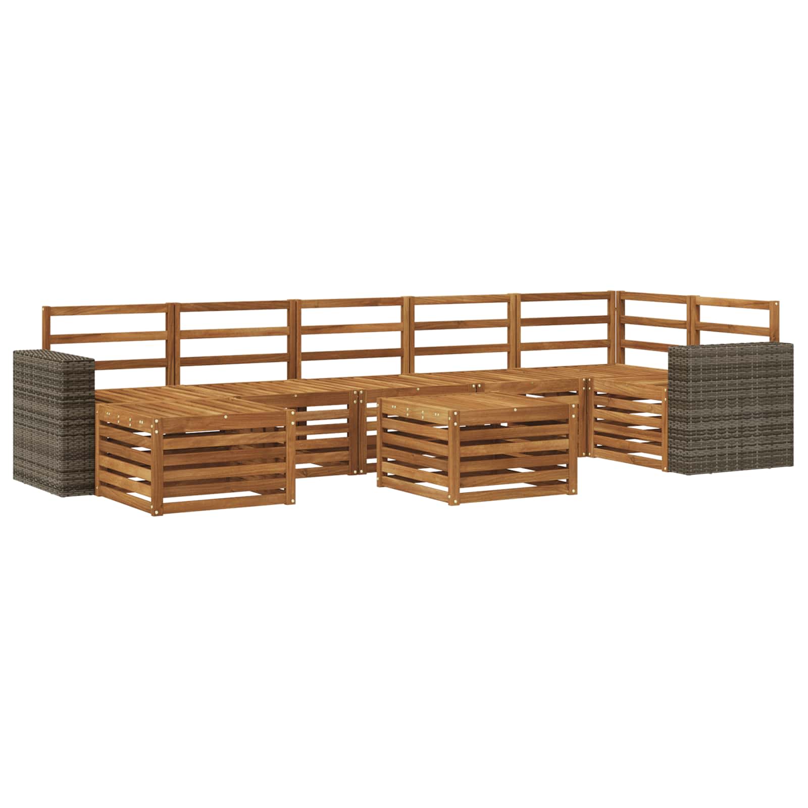 Buiten bankenset 8 pcs Naturel Massief Acaciahout is nu te koop bij PeponiXL, paradijselijk wonen!