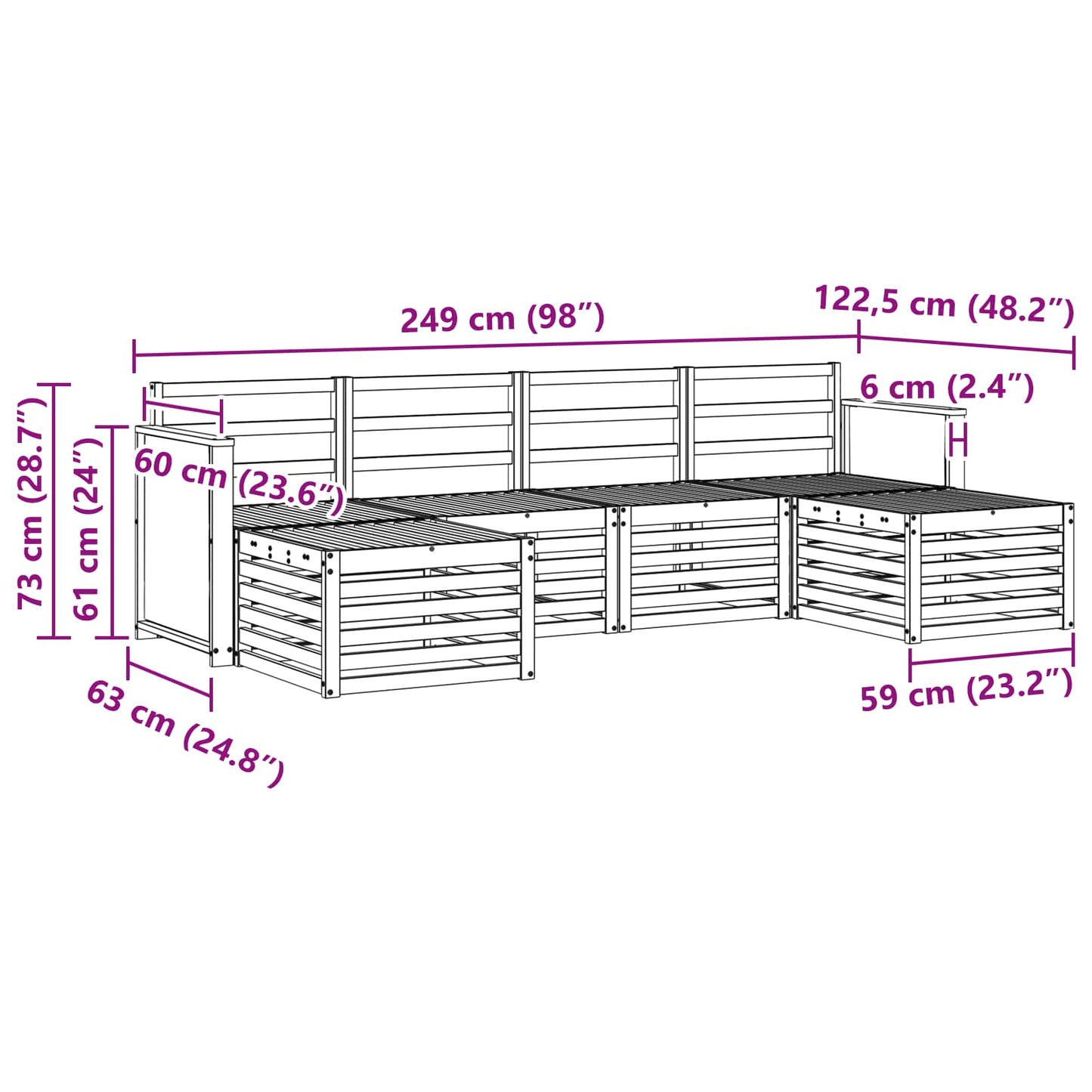 Sofa-Sets Massief Acaciahout is nu te koop bij PeponiXL, paradijselijk wonen!
