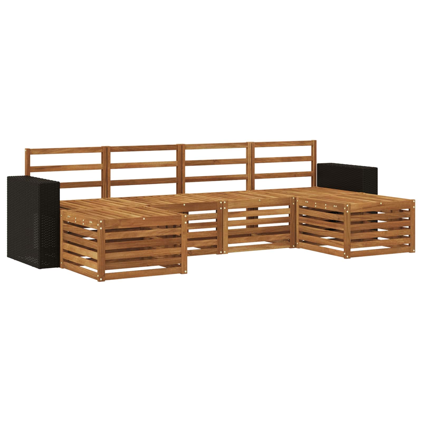 Sofa-Sets 6 pcs Naturel Massief Acaciahout is nu te koop bij PeponiXL, paradijselijk wonen!