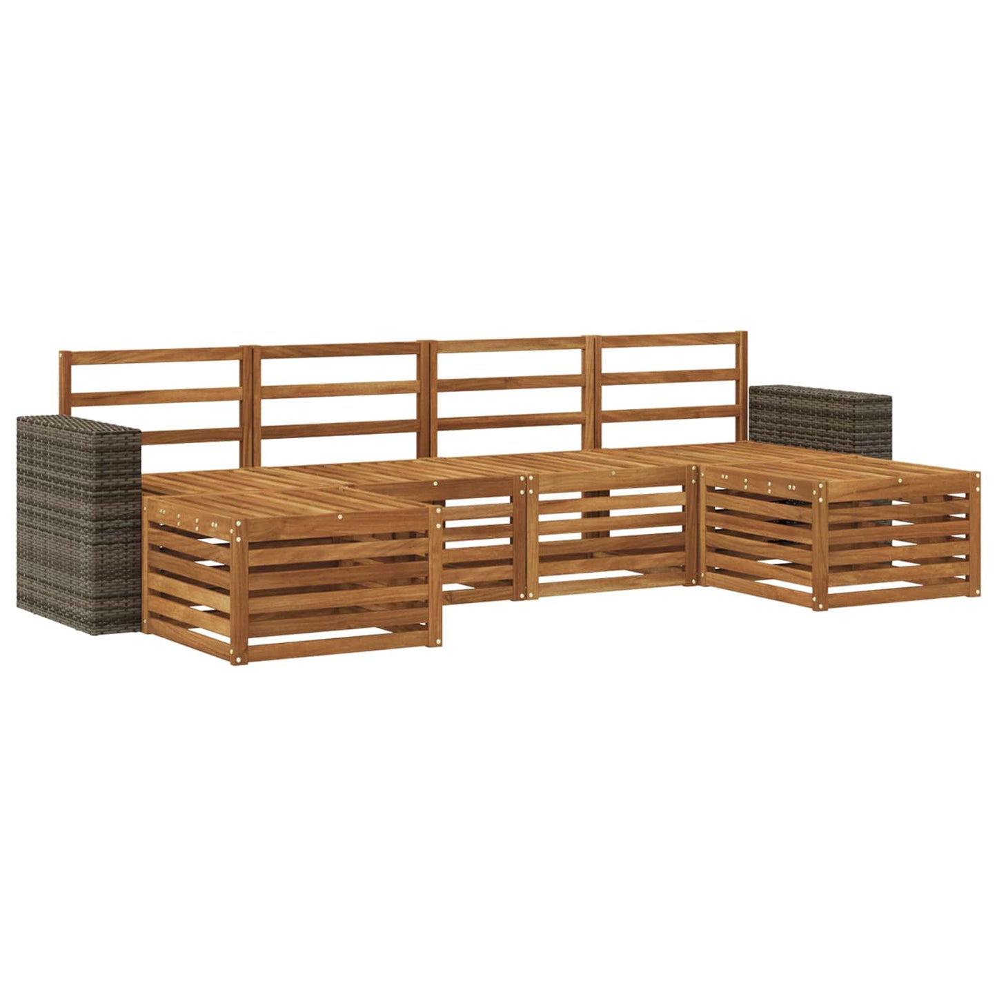 Sofa-Sets 6 pcs Naturel Massief Acaciahout is nu te koop bij PeponiXL, paradijselijk wonen!