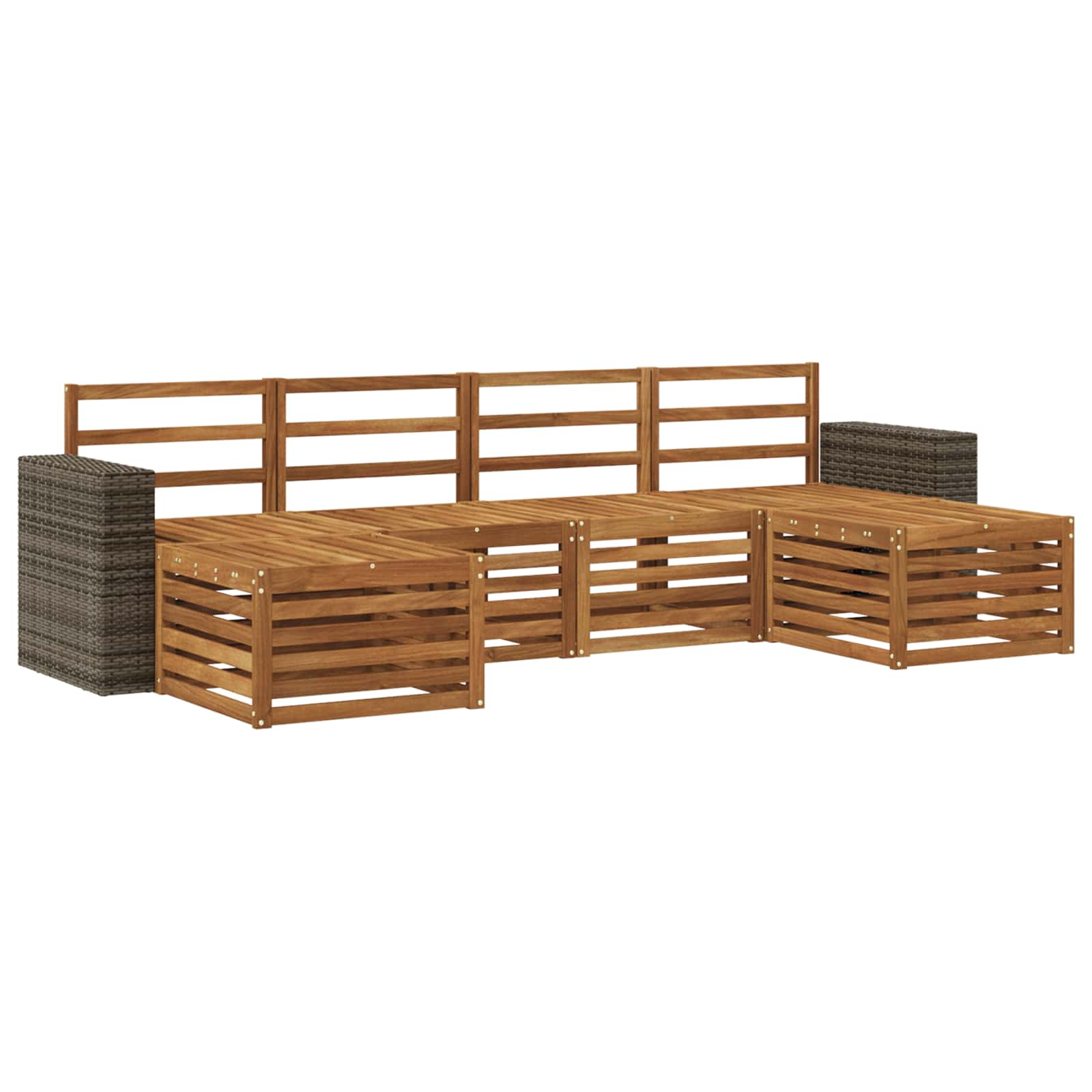 Sofa-Sets 6 pcs Naturel Massief Acaciahout is nu te koop bij PeponiXL, paradijselijk wonen!