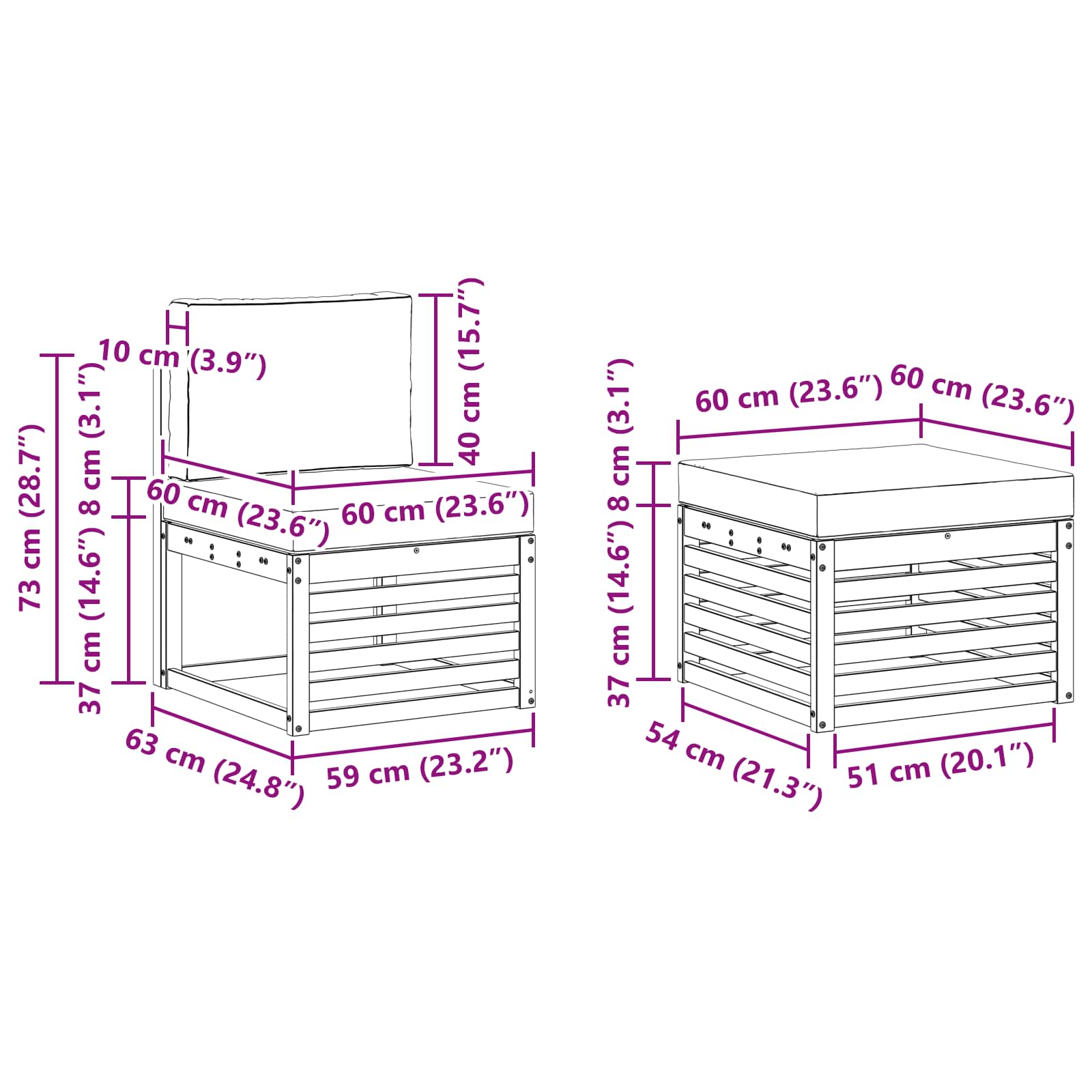 Sofa-Sets 6 pcs Natuurlijk en Crème Massief Acaciahout is nu te koop bij PeponiXL, paradijselijk wonen!
