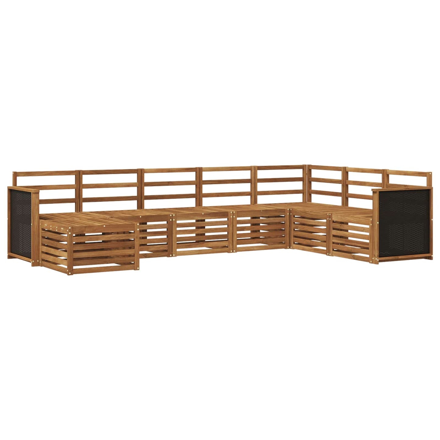 Buiten bankenset 6 pcs Naturel Massief Acaciahout is nu te koop bij PeponiXL, paradijselijk wonen!