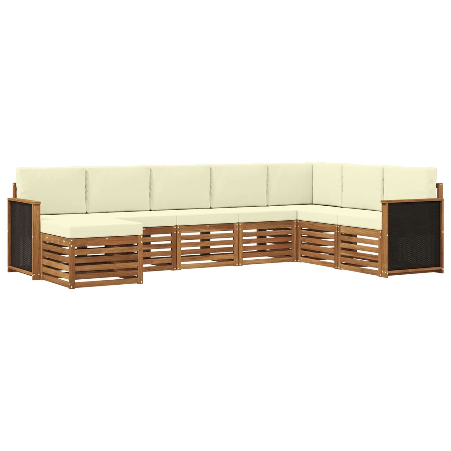 Buiten bankenset met kussen 6 pcs Natuurlijk en Crème is nu te koop bij PeponiXL, paradijselijk wonen!