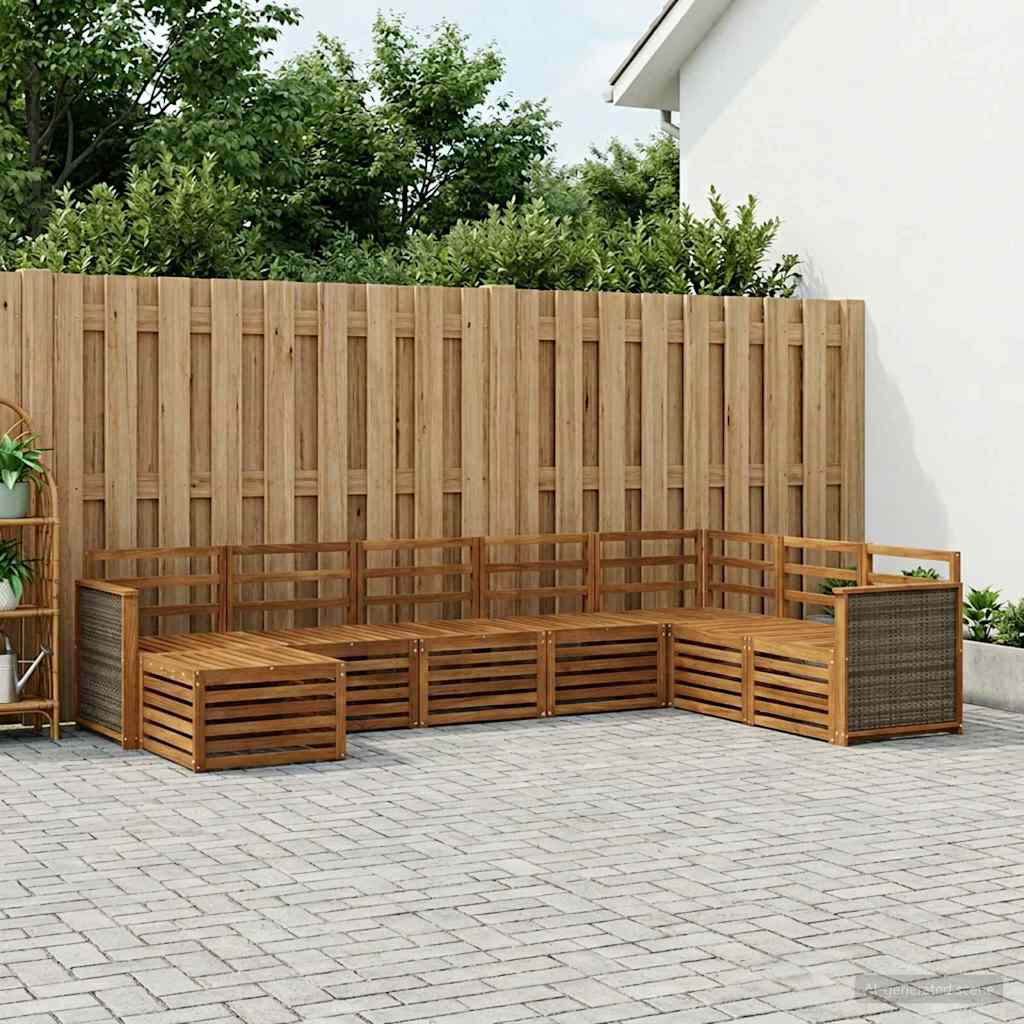 Buiten bankenset 6 pcs Naturel Massief Acaciahout is nu te koop bij PeponiXL, paradijselijk wonen!