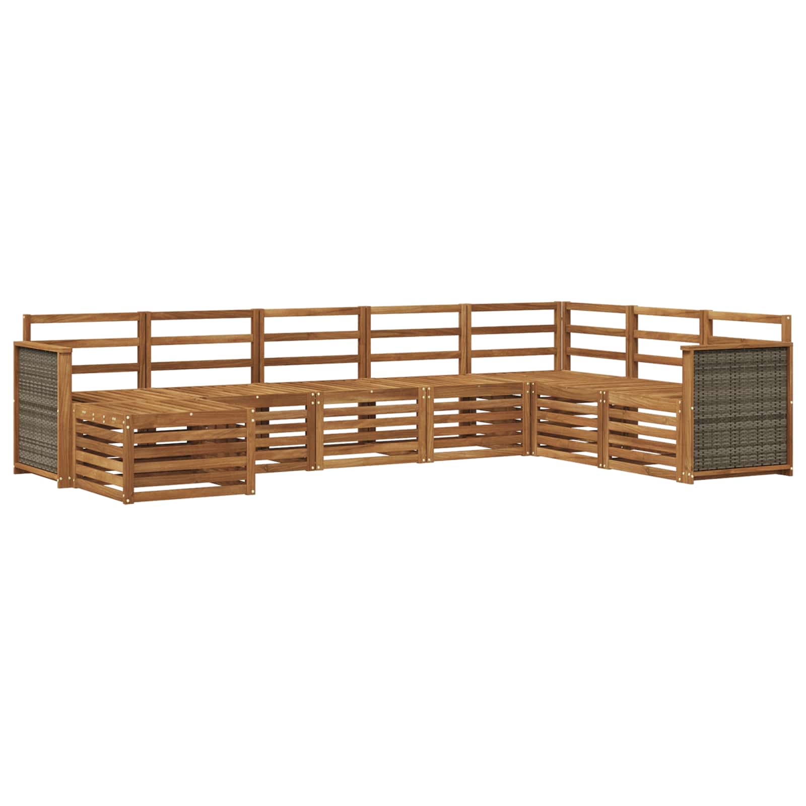 Buiten bankenset 6 pcs Naturel Massief Acaciahout is nu te koop bij PeponiXL, paradijselijk wonen!