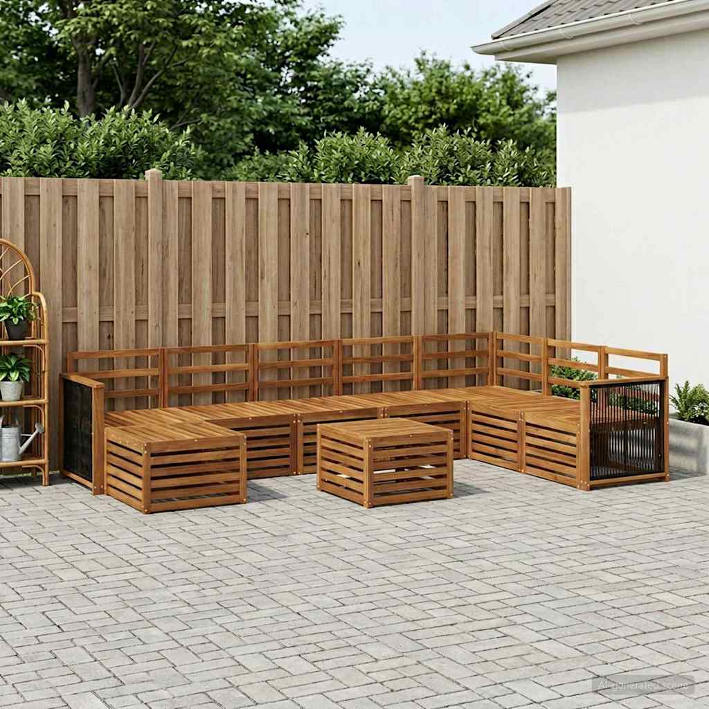 Buiten bankenset 6 pcs Naturel Massief Acaciahout is nu te koop bij PeponiXL, paradijselijk wonen!
