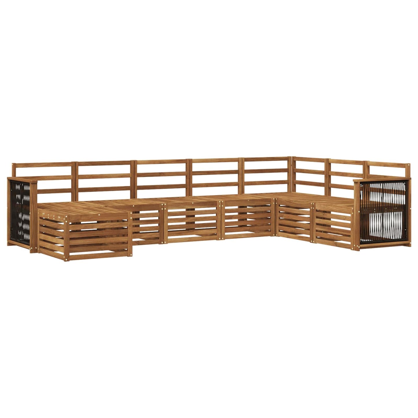Buiten bankenset 6 pcs Naturel Massief Acaciahout is nu te koop bij PeponiXL, paradijselijk wonen!