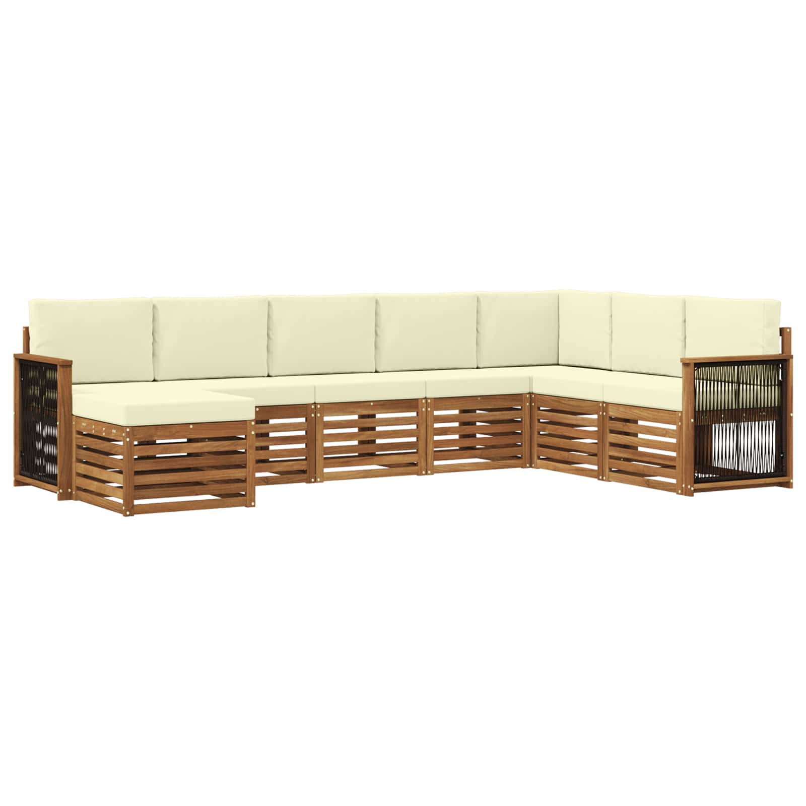 Buiten bankenset met kussen 6 pcs Natuurlijk en Crème is nu te koop bij PeponiXL, paradijselijk wonen!