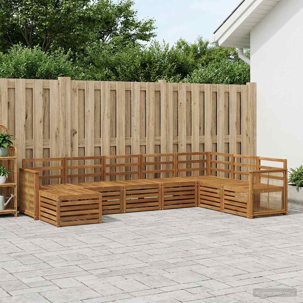 Buiten bankenset 6 pcs Naturel Massief Acaciahout is nu te koop bij PeponiXL, paradijselijk wonen!