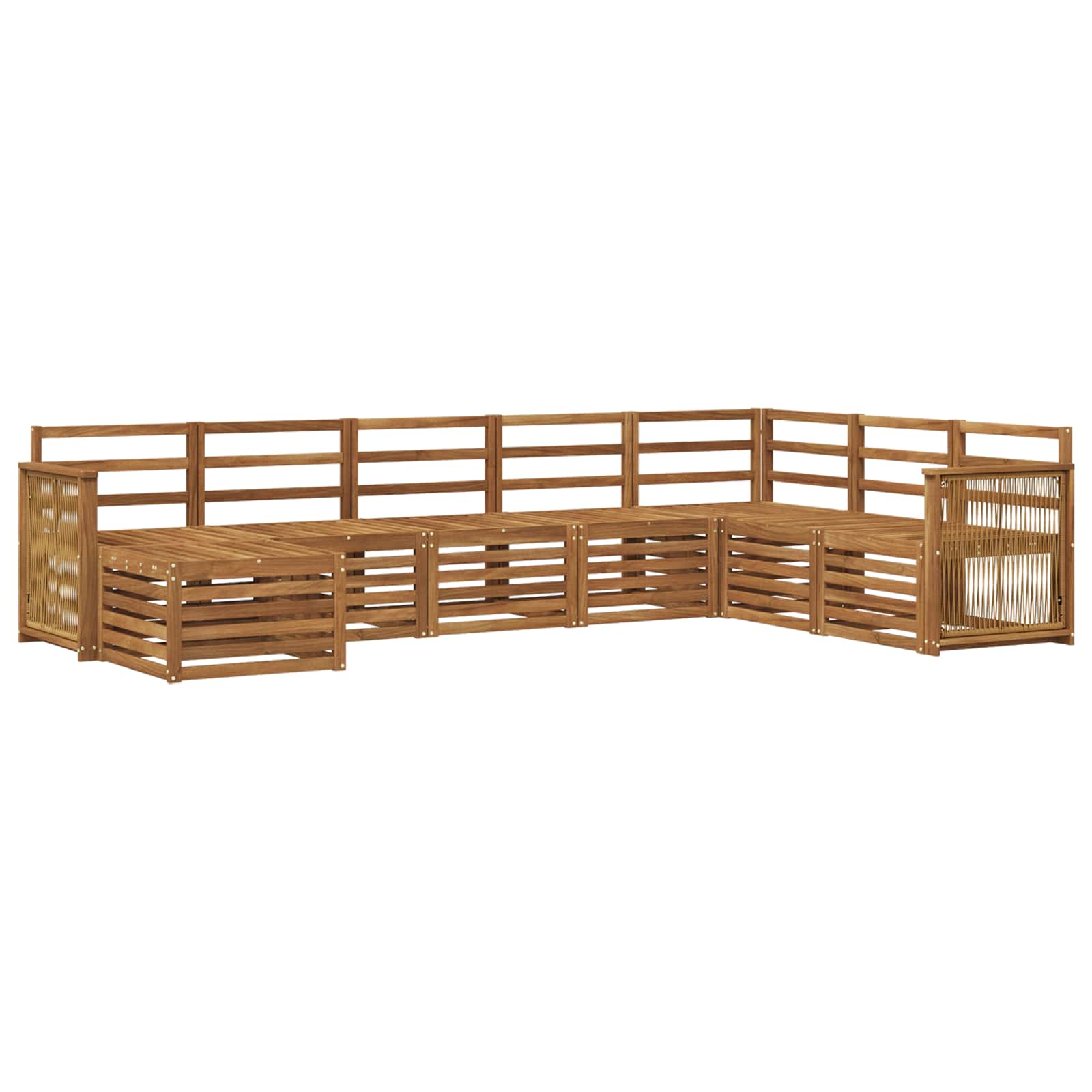 Buiten bankenset 6 pcs Naturel Massief Acaciahout is nu te koop bij PeponiXL, paradijselijk wonen!
