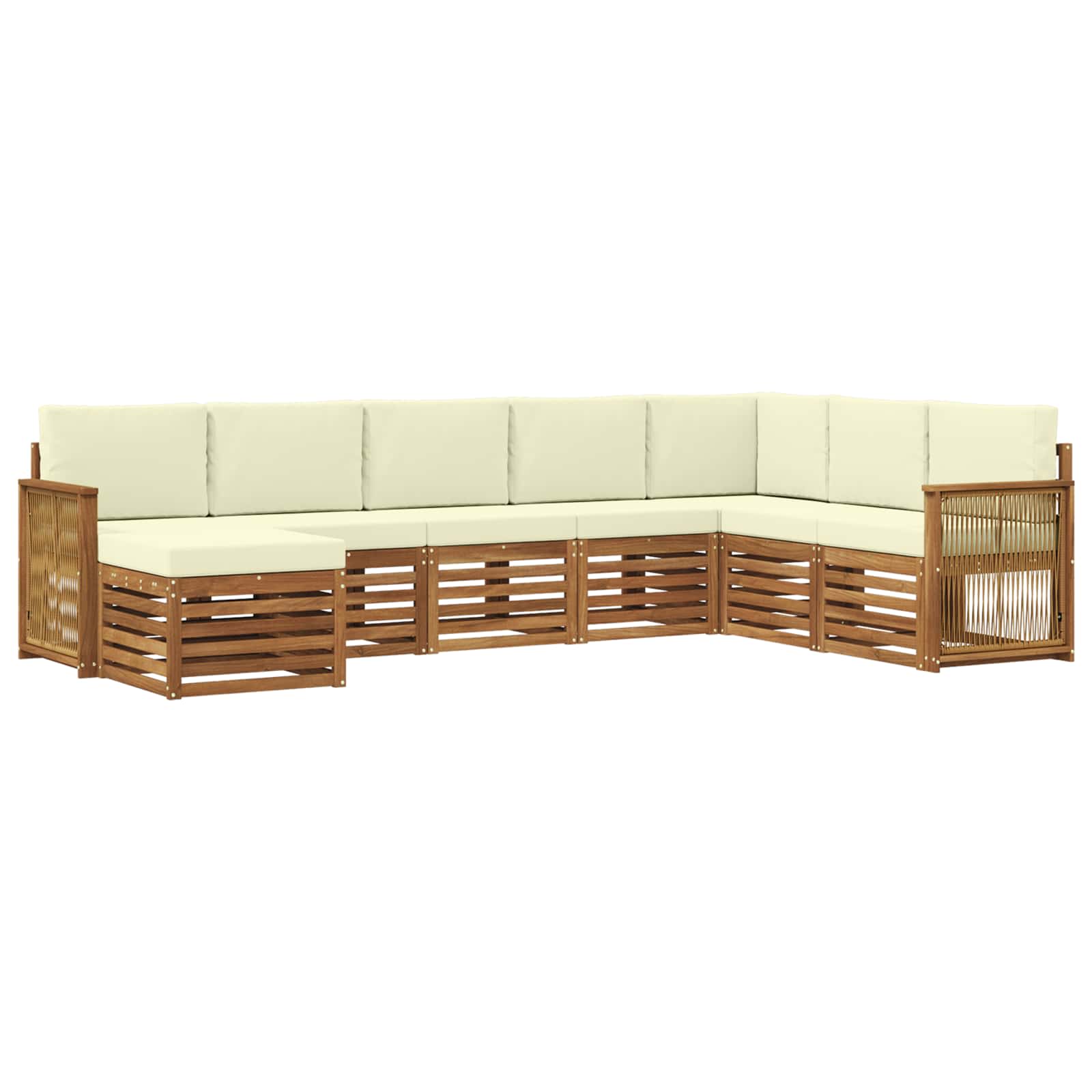 Buiten bankenset met kussen 6 pcs Natuurlijk en Crème is nu te koop bij PeponiXL, paradijselijk wonen!