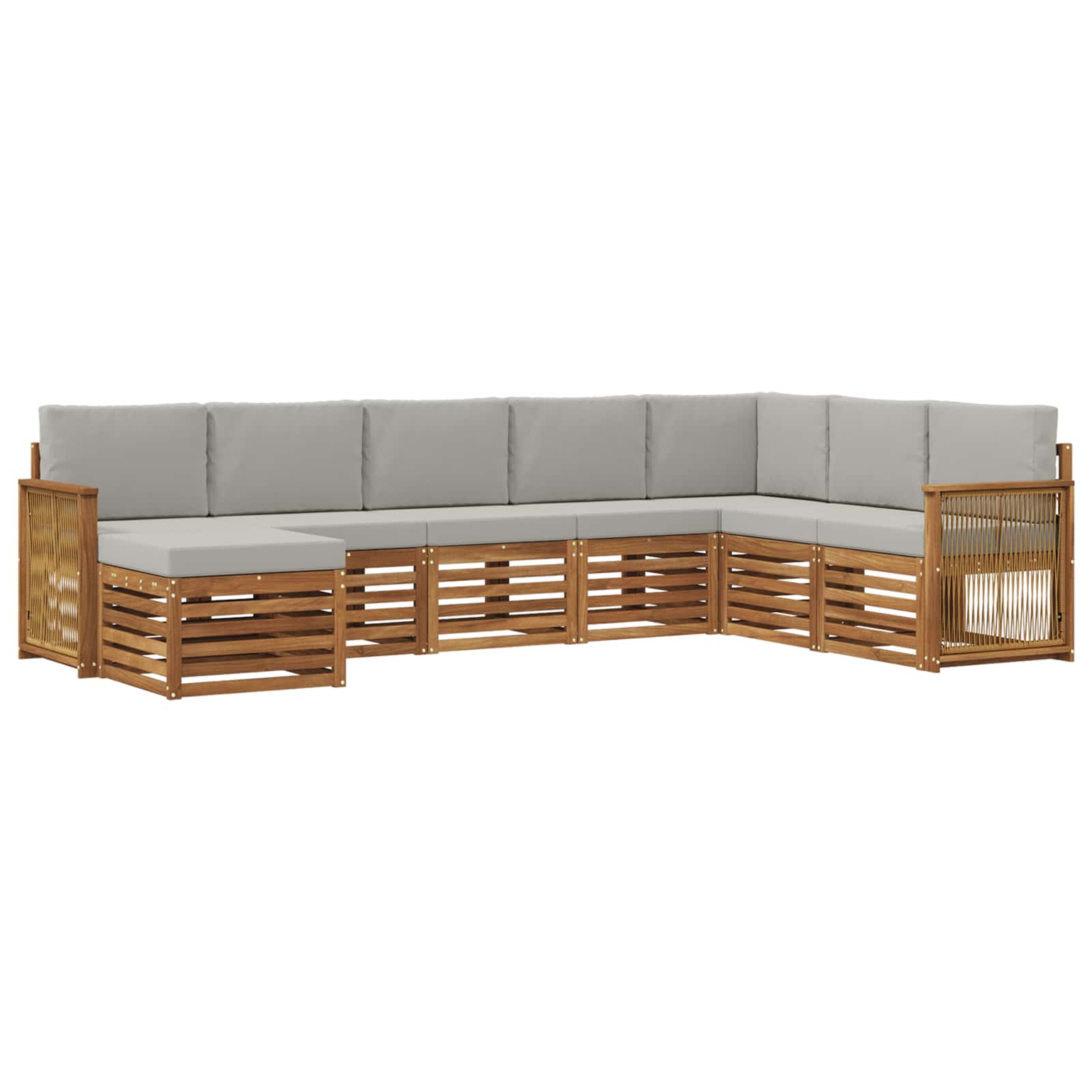 Buiten bankenset met kussen 6 pcs Naturel en lichtgrijs is nu te koop bij PeponiXL, paradijselijk wonen!
