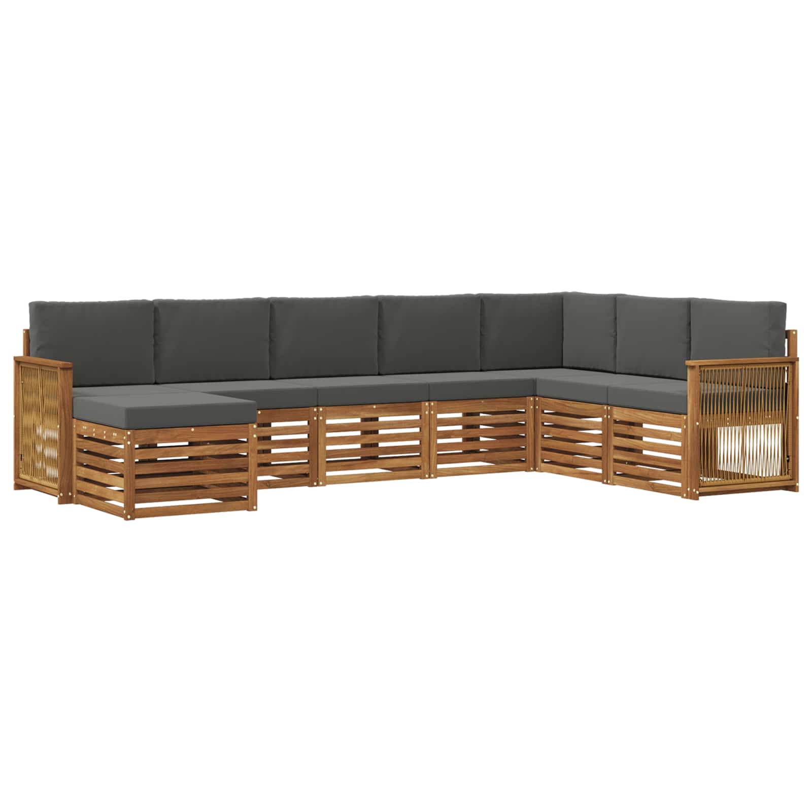 Buiten bankenset met kussen 6 pcs Natuurlijk en Antraciet is nu te koop bij PeponiXL, paradijselijk wonen!