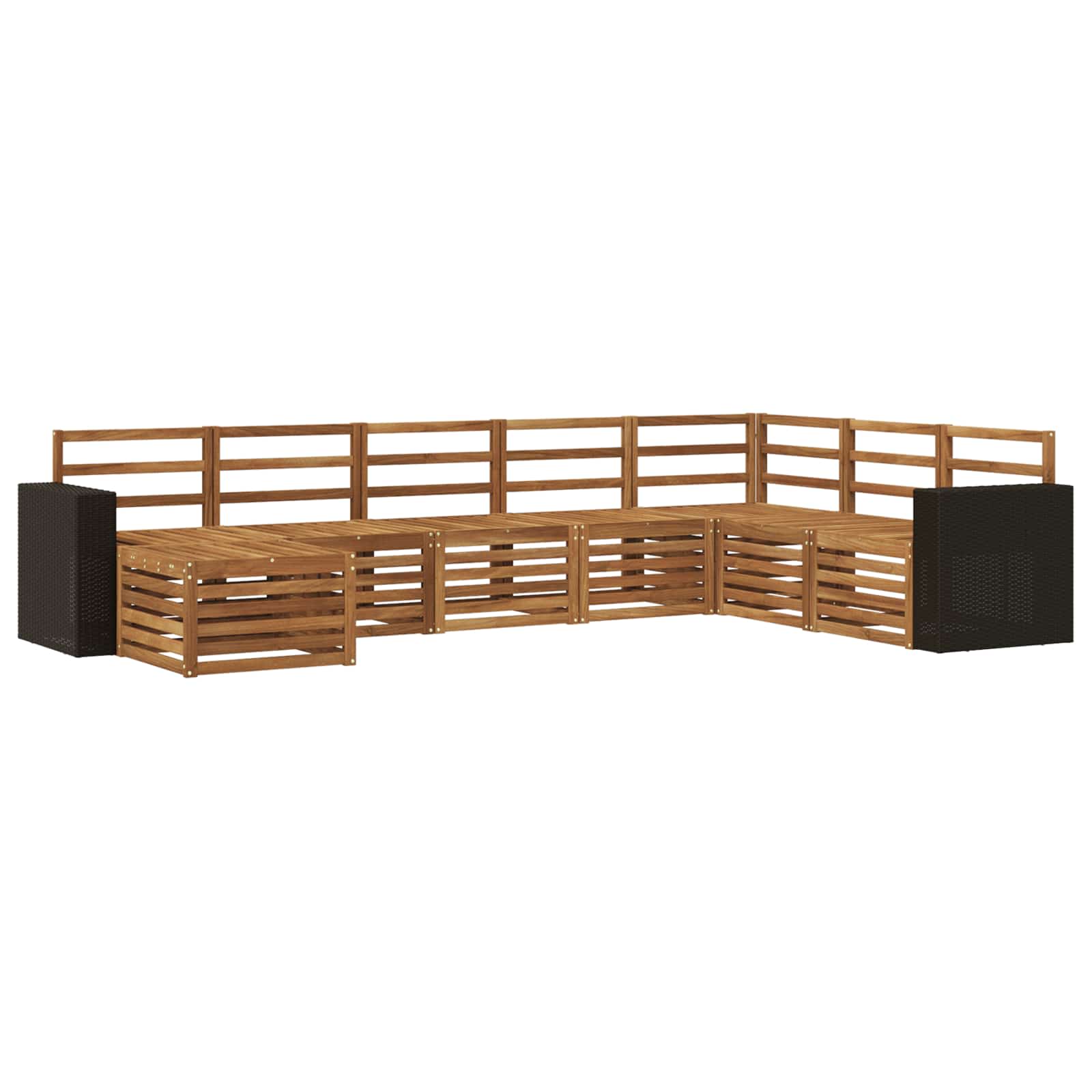 Buiten bankenset 8 pcs Naturel Massief Acaciahout is nu te koop bij PeponiXL, paradijselijk wonen!