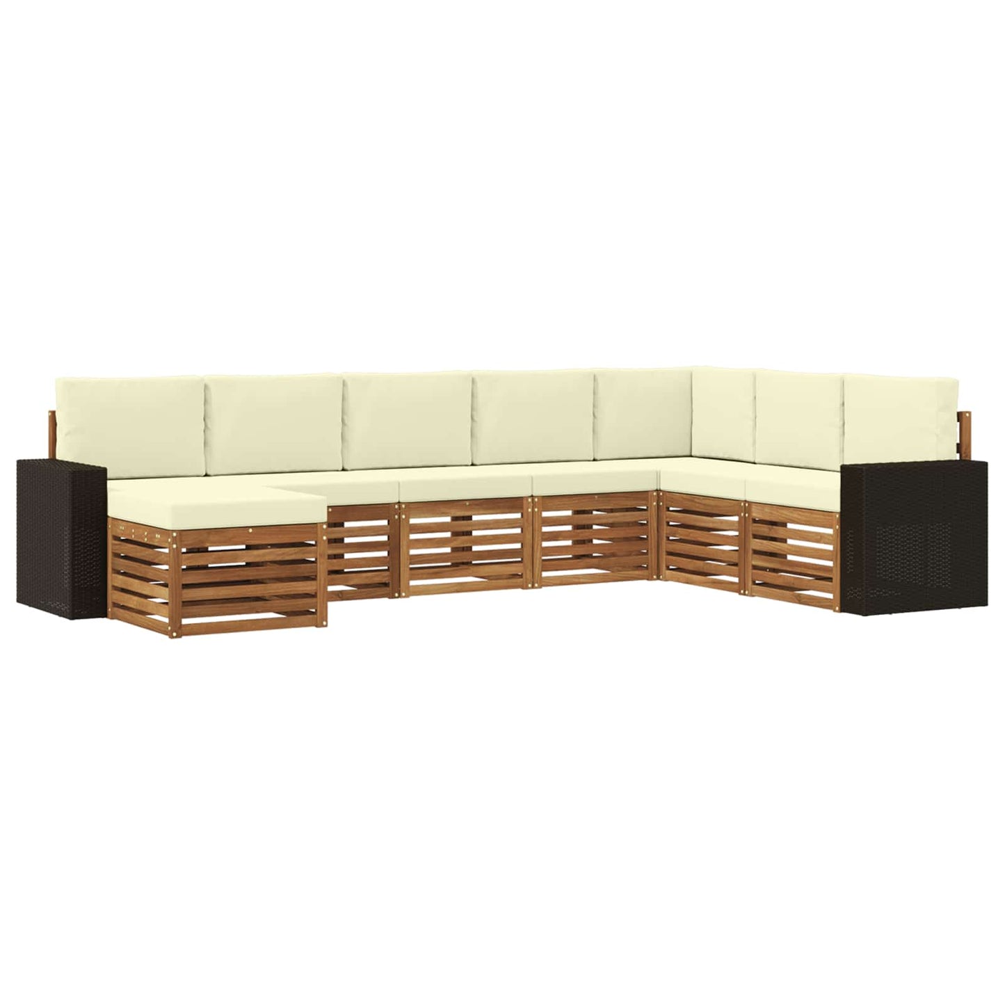 Buiten bankenset met kussen 8 pcs Natuurlijk en Crème is nu te koop bij PeponiXL, paradijselijk wonen!