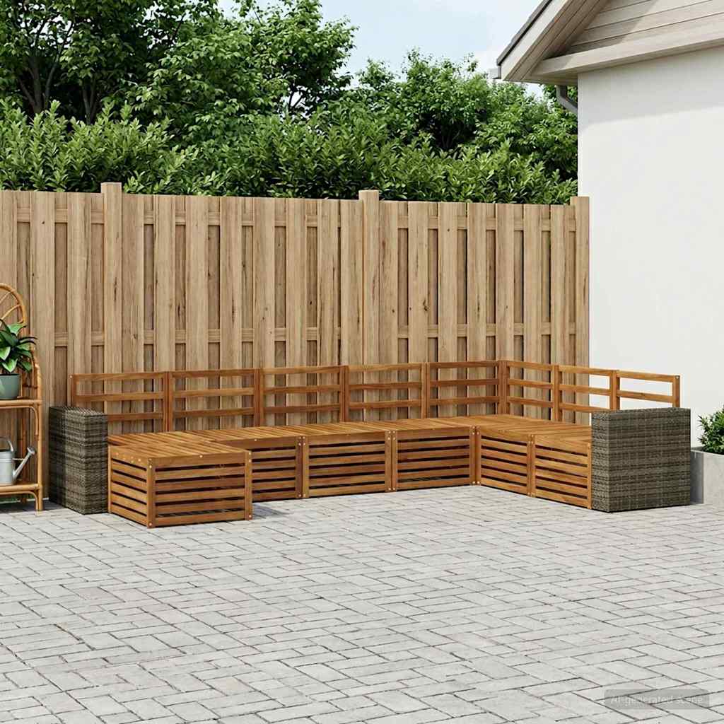 Buiten bankenset 8 pcs Naturel Massief Acaciahout is nu te koop bij PeponiXL, paradijselijk wonen!