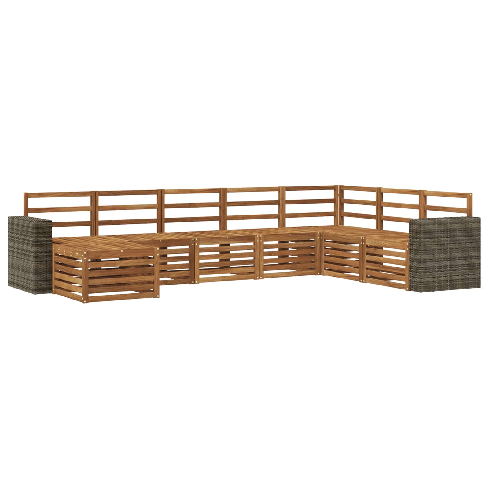 Buiten bankenset 8 pcs Naturel Massief Acaciahout is nu te koop bij PeponiXL, paradijselijk wonen!
