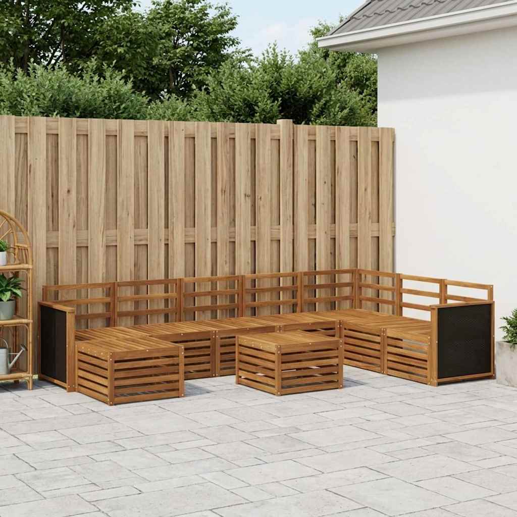 Buiten bankenset 7 pcs Naturel Massief Acaciahout is nu te koop bij PeponiXL, paradijselijk wonen!