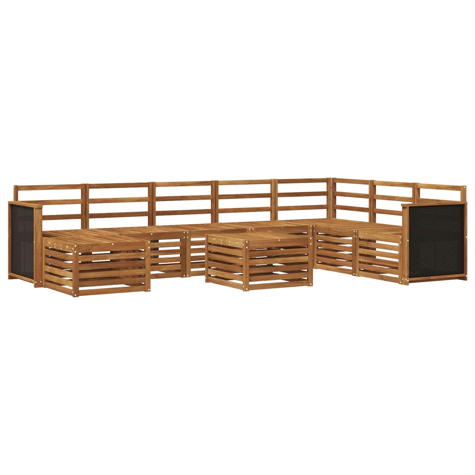 Buiten bankenset 7 pcs Naturel Massief Acaciahout is nu te koop bij PeponiXL, paradijselijk wonen!