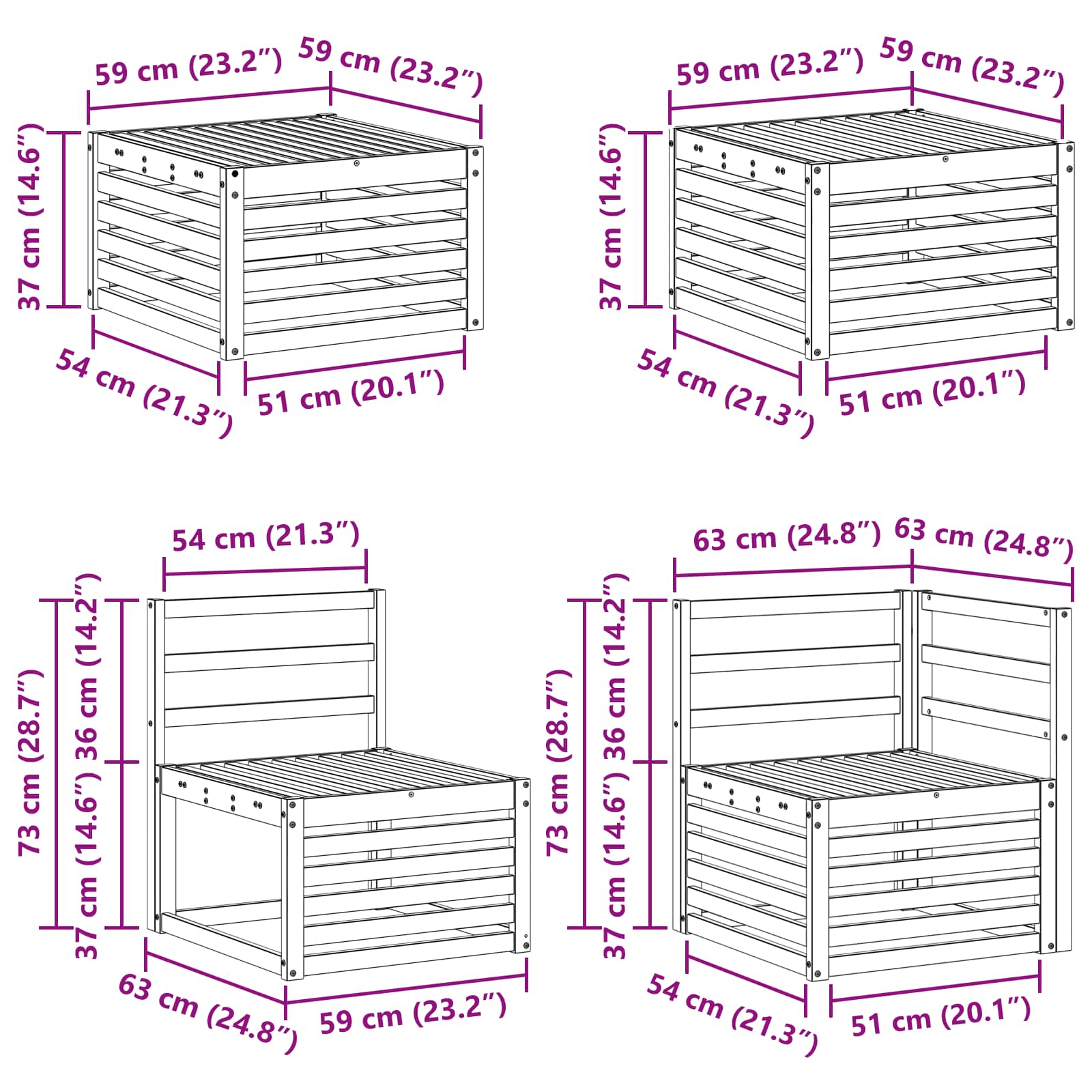 Buiten bankenset 7 pcs Naturel Massief Acaciahout is nu te koop bij PeponiXL, paradijselijk wonen!