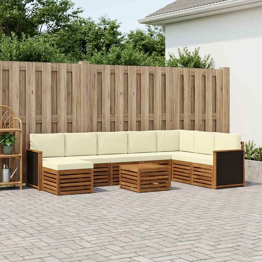 Buiten bankenset met kussen 7 pcs Natuurlijk en Crème is nu te koop bij PeponiXL, paradijselijk wonen!