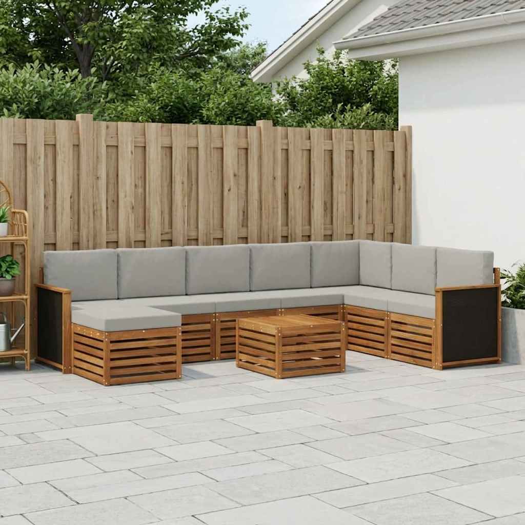 Buiten bankenset met kussen 7 pcs Naturel en lichtgrijs is nu te koop bij PeponiXL, paradijselijk wonen!